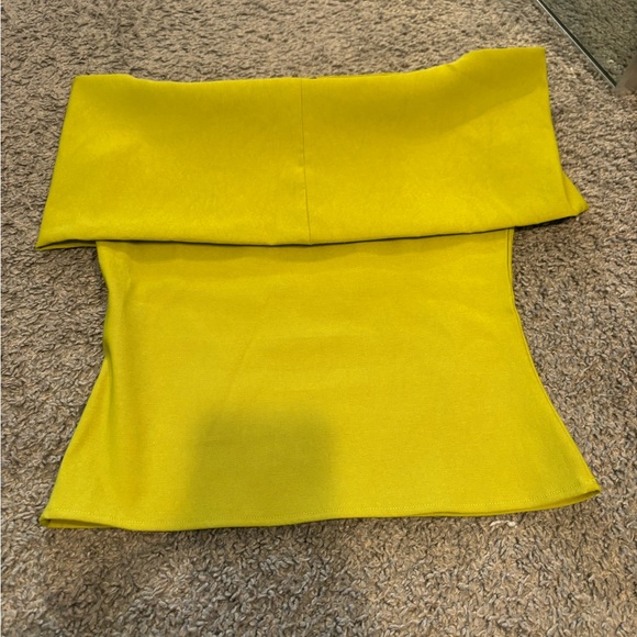 Zara Lime Green Strapless Top  Size:M - Picture 3 of 4